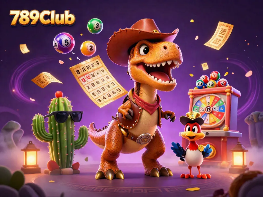 Experience the excitement of 789Club with this vibrant, dynamic casino illustration filled with games and fun.