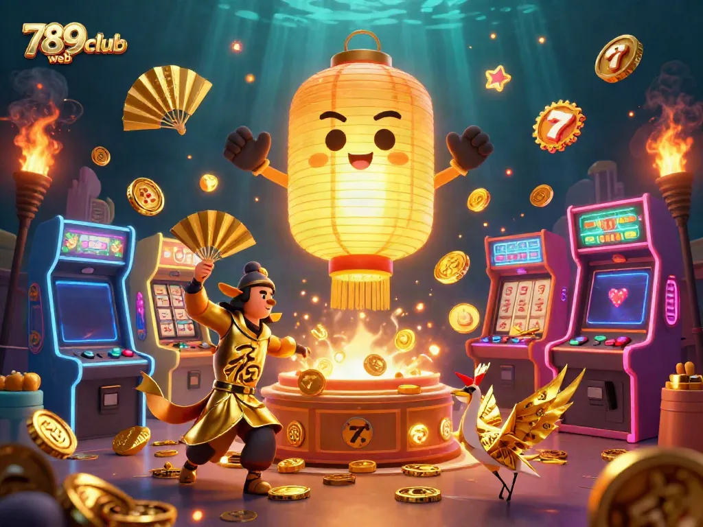 Experience the excitement of gaming at 789club web with glowing game elements and festive atmosphere.