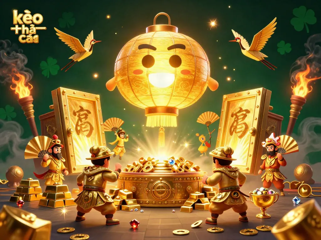 Engage in thrilling kèo nhà cái action with vibrant 3D casino scene full of gold and excitement.