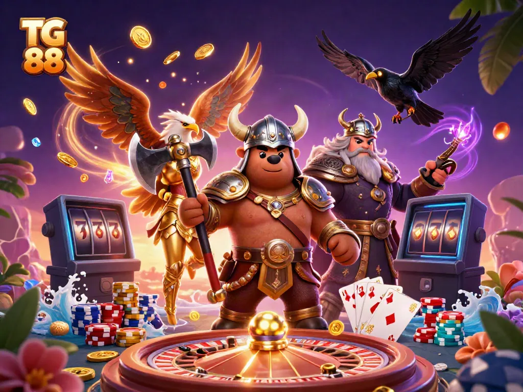 Experience thrilling casino adventures at TG 88 with Viking characters and dynamic gaming elements.