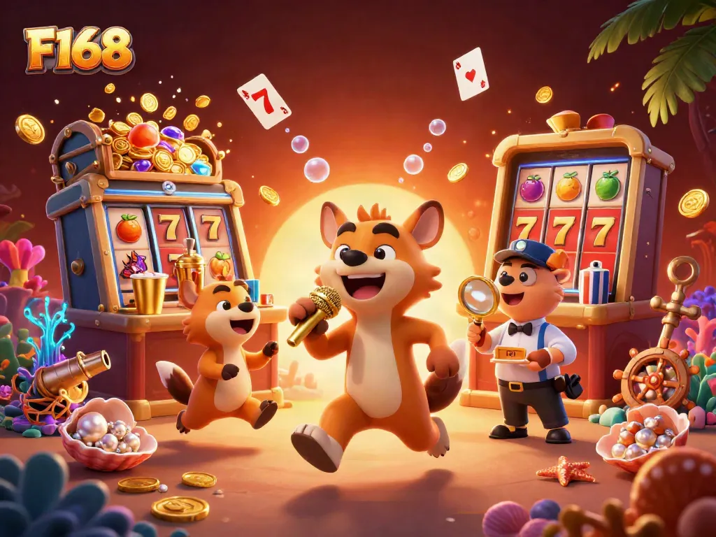 Engage in F168 casino excitement with hyenas at a vibrant comedy club scene.