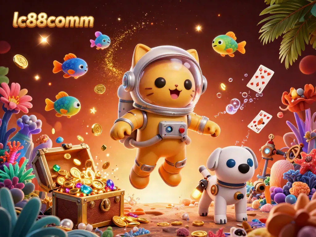 Experience thrilling wins at lc88comm with a dynamic cosmic gaming adventure featuring animated characters and rich casino elements.