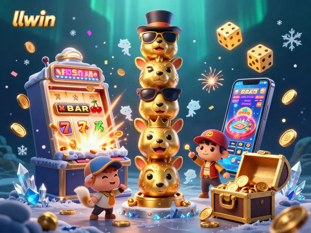 llwin's vibrant casino world comes alive with lively slot machines and golden treasures.