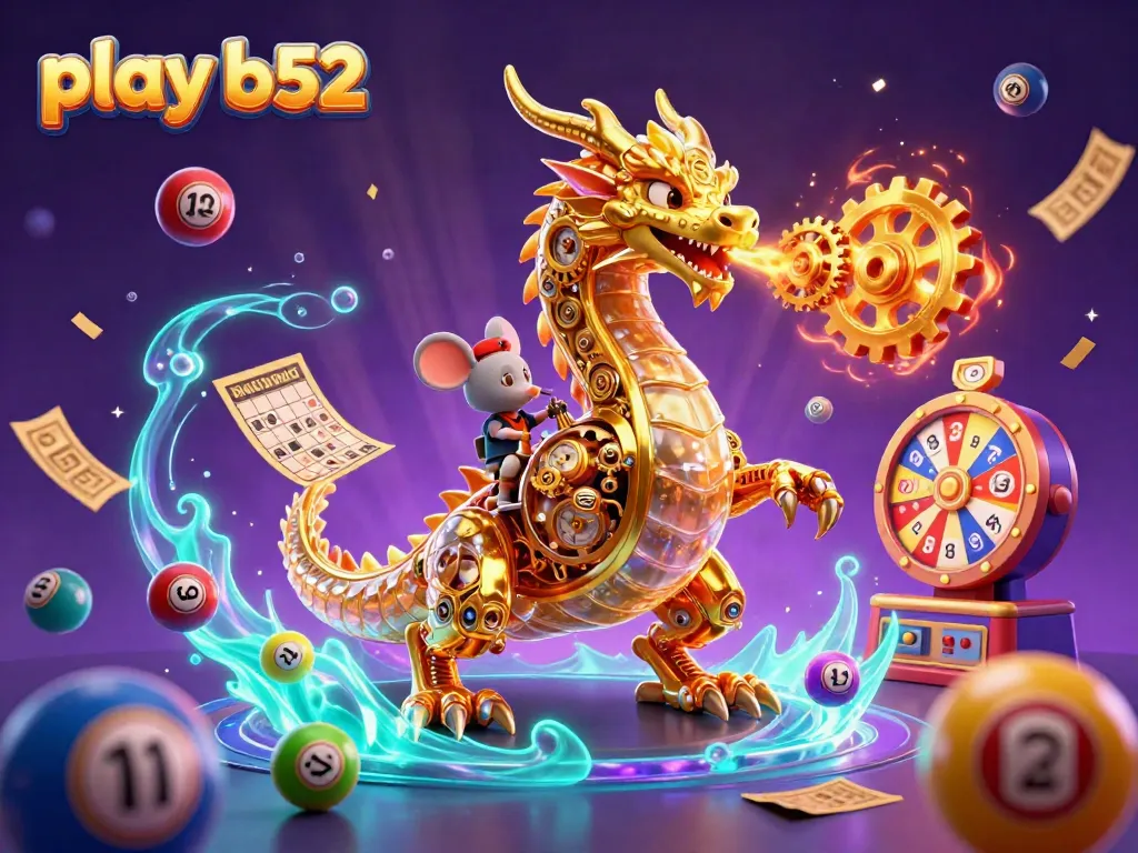 Experience thrilling excitement as you play b52 with the golden dragon and vibrant lottery elements.