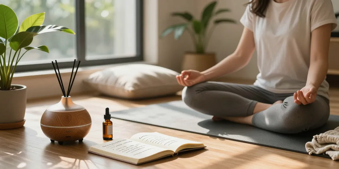 Mindful wellness practice with lab-tested red bali kratom in a serene home environment, promoting relaxation.