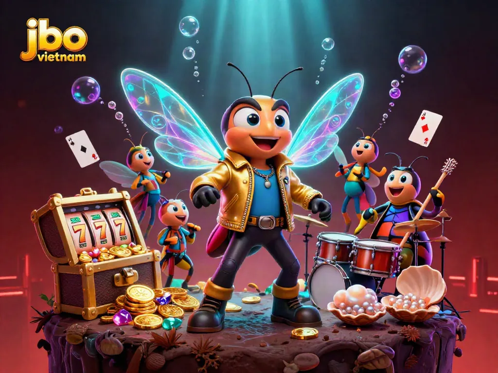 Experience thrilling gameplay at jbo vietnam with a dazzling 3D casino scene featuring vibrant characters and game elements.