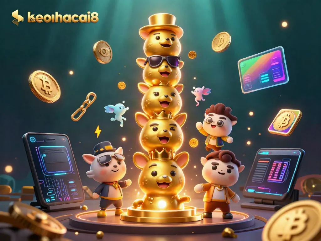 Spin to win with keonhacai8's vibrant casino-themed 3D illustration of engaging characters and elements.