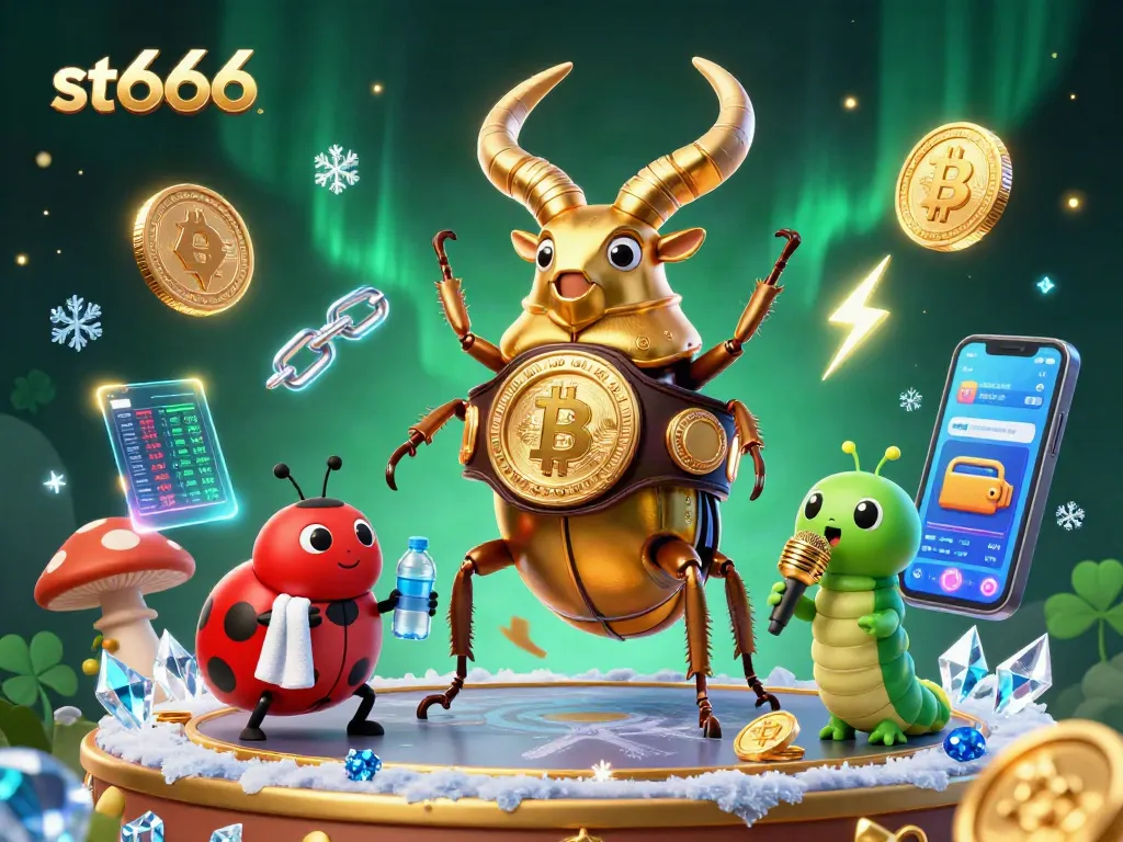 Engage with st666's vibrant 3D illustration showcasing crypto casino themes and action.