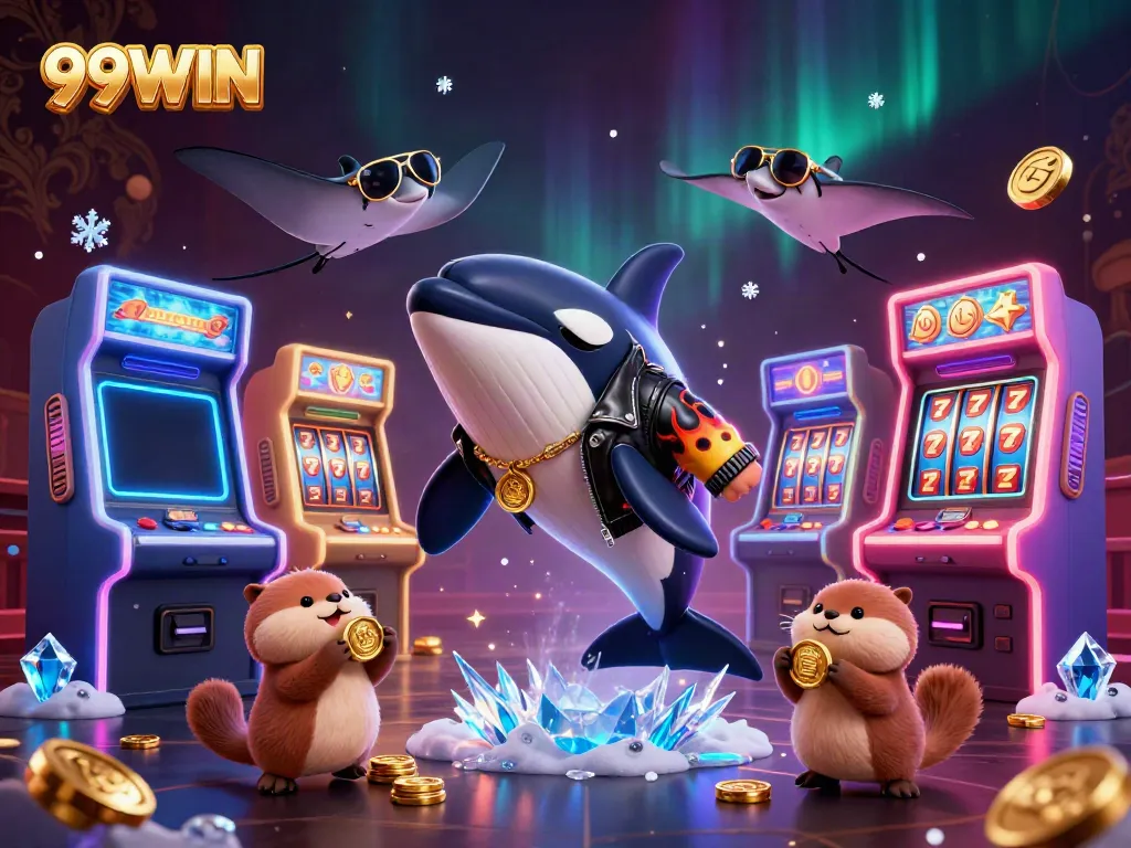 Engage with 99WIN's thrilling casino experience featuring dynamic game elements and lively characters.