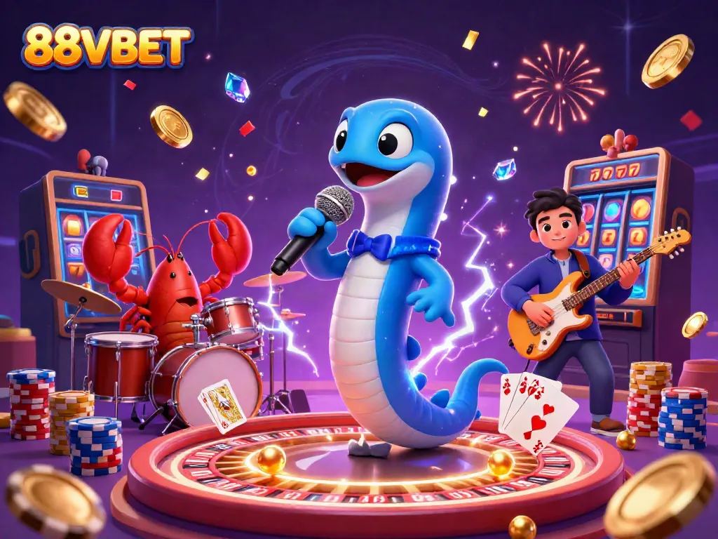 Experience the thrilling 88VBET underwater casino with a live DJ performance and exciting gaming elements.