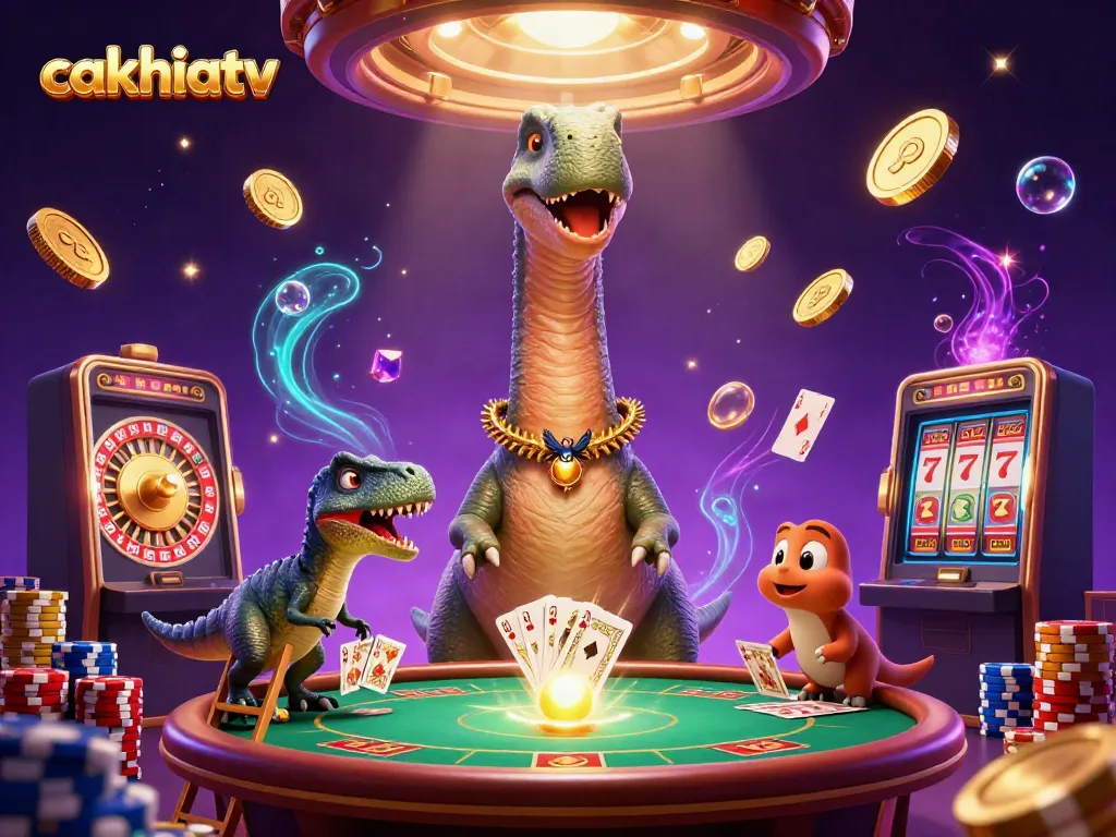 Engage with Cakhiatv's exciting gambling environment featuring dynamic characters and magical elements.