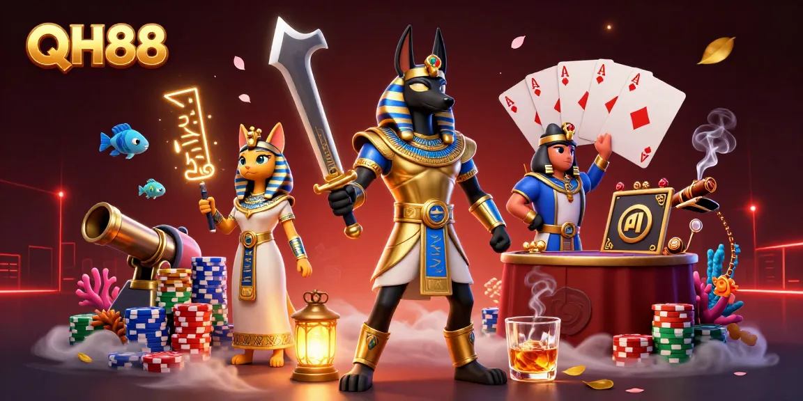 Experience thrilling fish shooting with QH88 in a vibrant 3D casino scene.