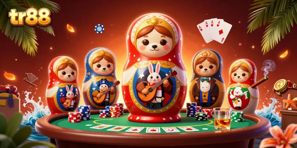 Experience thrilling gameplay at tr88 with immersive digital casino elements in vibrant colors.