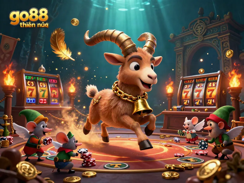 Experience the vibrant action of go88 thiên đường with Krampus and mischievous elves in a festive casino.