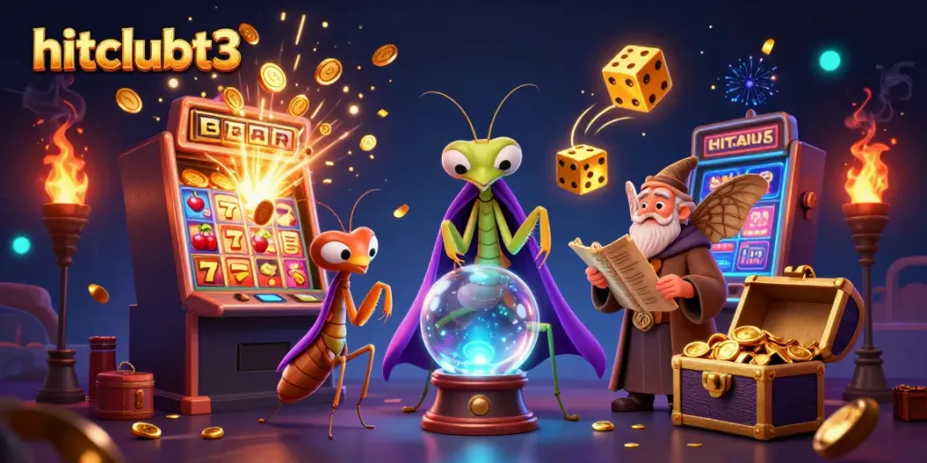Experience the enchanting hitclubt3 world with a mystical game scene filled with characters and vibrant casino elements.