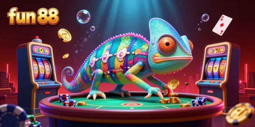 Experience the excitement of fun 88 with vibrant casino visuals and dynamic gaming elements.