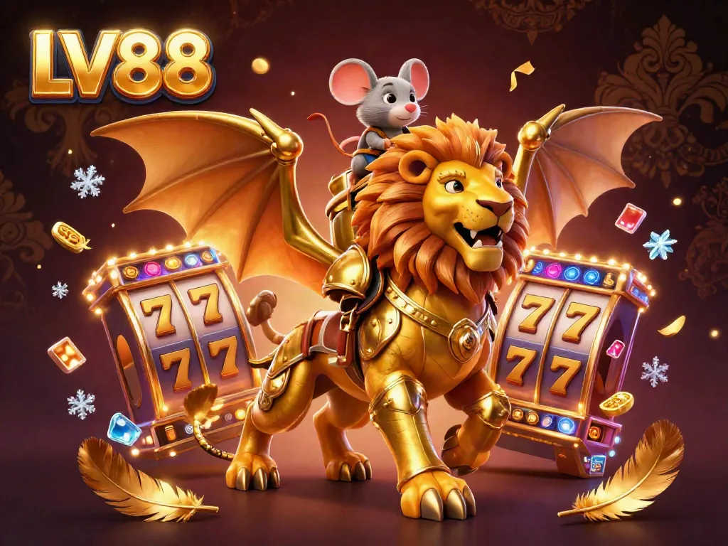 Experience vibrant casino adventures with LV88 featuring a champion chimera and immersive slot game elements.