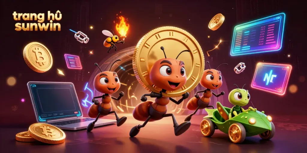 Engage with the thrilling world of trang chủ sunwin as cartoon ants execute a heist amidst glowing crypto coins.