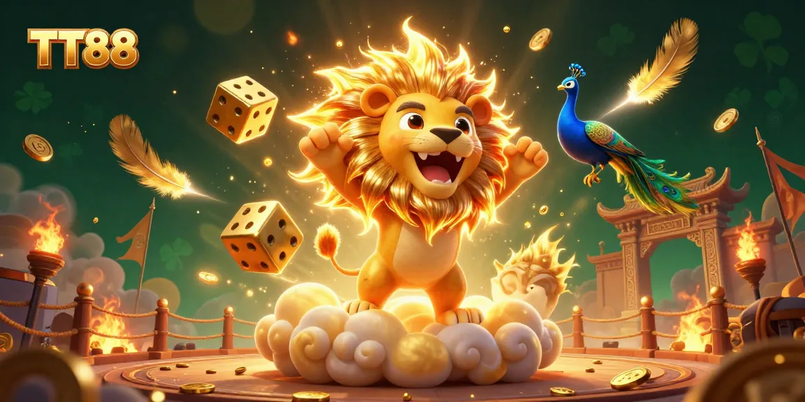Experience TT88's vibrant gaming world with animated characters and rich casino elements.