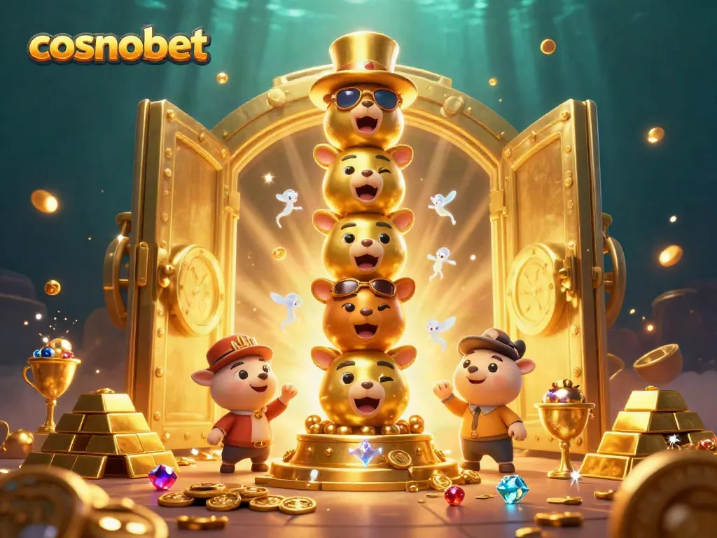 Play exciting casino games at cosmobet with colorful visuals and vibrant golden treasures.