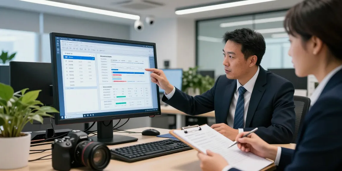 Engaging in document fraud detection analysis with cutting-edge technology in a professional office environment.