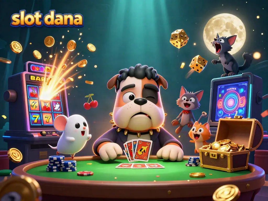 Experience thrilling gameplay at slot dana with a vibrant casino scene featuring animated characters and jackpot excitement.