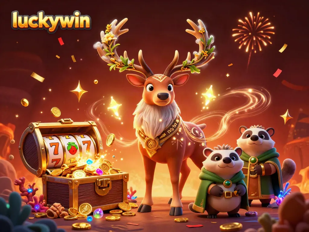 Experience thrilling jackpots with luckywin's vibrant casino atmosphere and characters.