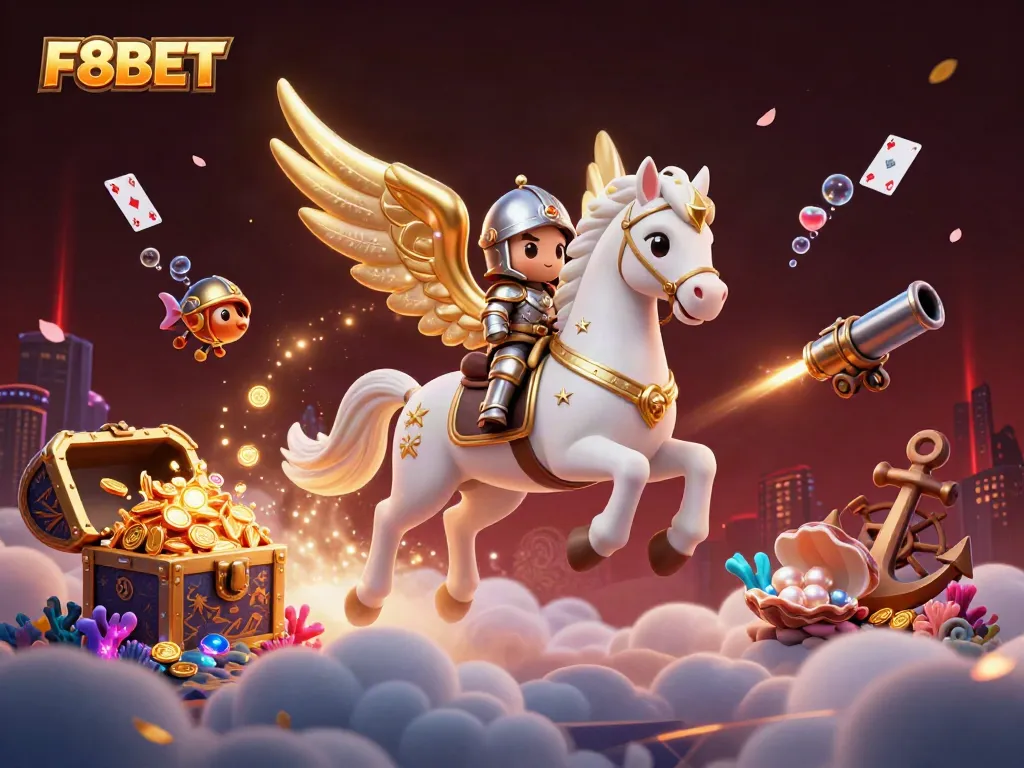 Experience the thrill of F8BET with vibrant gaming elements and a fantasy scene.