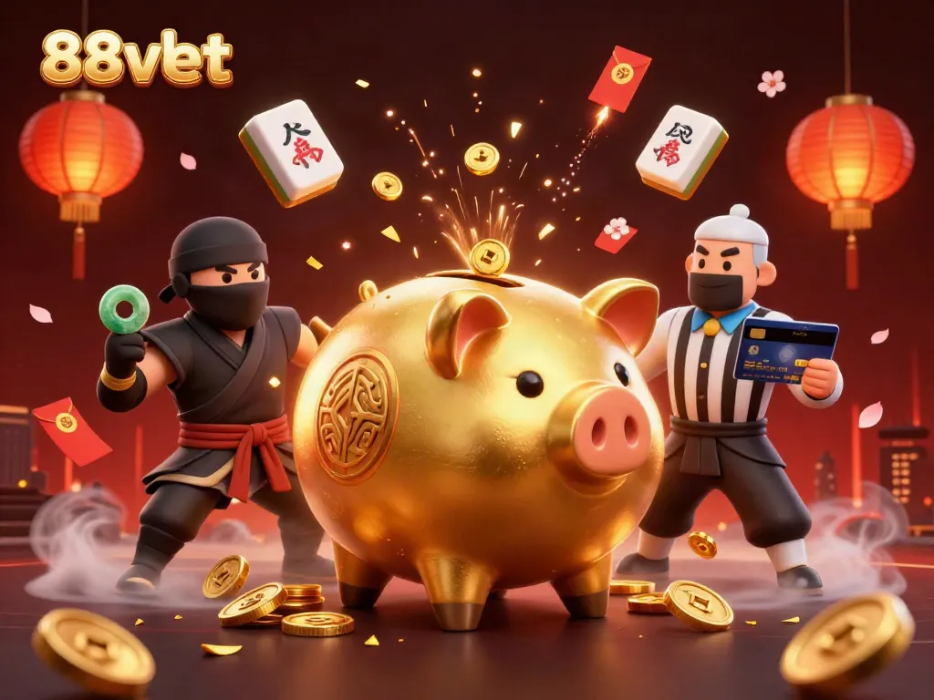 Experience the excitement of 88vbet with a lively 3D casino scene featuring dynamic characters and vibrant elements.