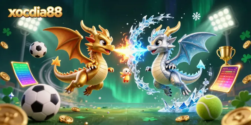 Experience excitement with xocdia88 through engaging dragon battles amidst sports and casino elements.