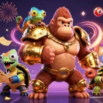 Engage with FB88’s dynamic gaming experiences as playful characters showcase vibrant lottery elements.