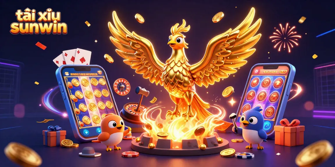 Experience exciting tài xỉu sunwin gameplay with a golden phoenix and dynamic casino elements.