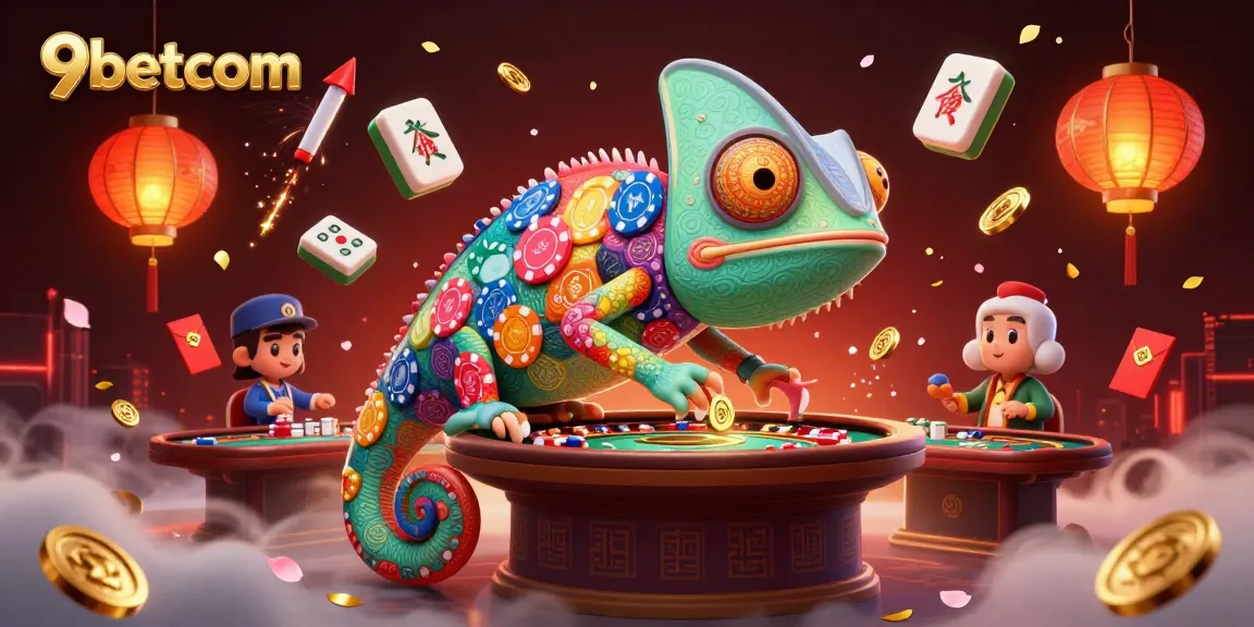 Experience the excitement of 9betcom with vibrant casino elements and thrilling gaming characters.