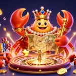 Experience the thrilling excitement of xo88 with the golden crab emperor amidst vibrant gambling elements.