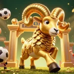 Experience thrilling gaming at 79Z with a dynamic scene showcasing golden ram and sports elements.