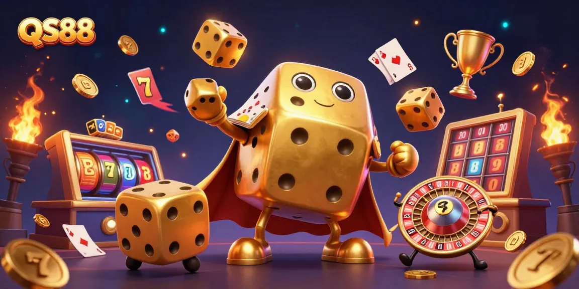 Experience thrilling gameplay at QS88 with golden dice and jackpot elements in a vibrant online casino scene.