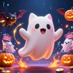 Experience exciting wins at Raybet with a spooky ghost cat and thrilling casino elements.