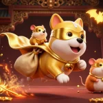 Engaging scene showcasing Lucky 88, a superhero dog and sidekick in an action-packed casino backdrop, emphasizing gambling excitement.
