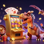 Experience thrilling jackpots at 777vip with a dynamic casino scene featuring ancient creatures and rich game elements.