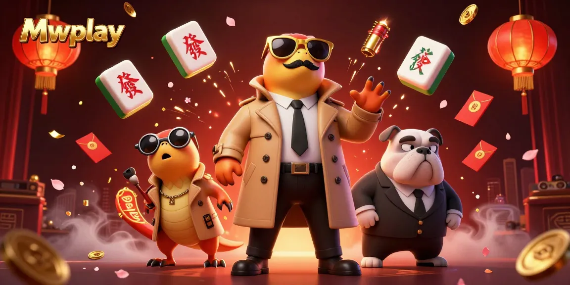 Experience Mwplay's thrilling atmosphere with playful raptors in a VIP casino scene.