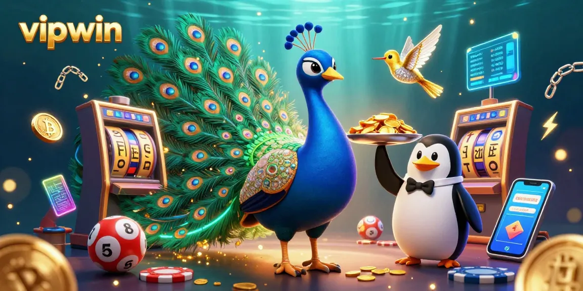 Experience thrilling gameplay at vipwin with vibrant slot machines and engaging characters in a colorful digital scene.
