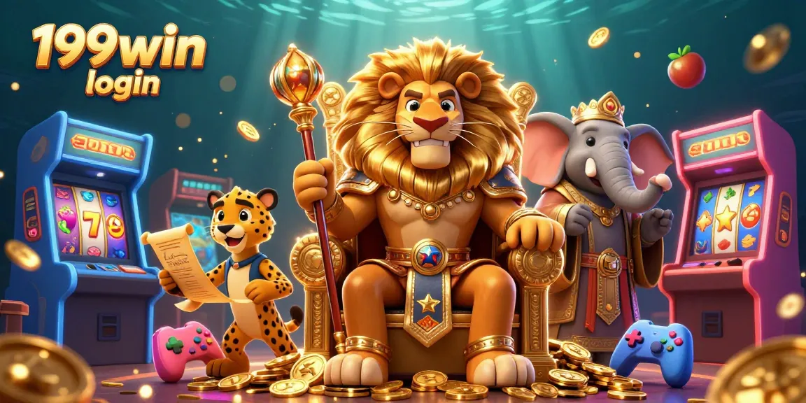 Venture into the excitement of 199win login with vibrant game elements and iconic casino characters