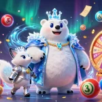 Experience the excitement of ea88 as the ice king polar bear and armored snow fox engage in vibrant lottery and casino games.
