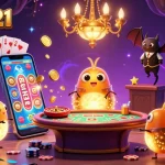 Experience the exciting slot action at Wortel21 with glowing glowworms and vibrant casino elements!