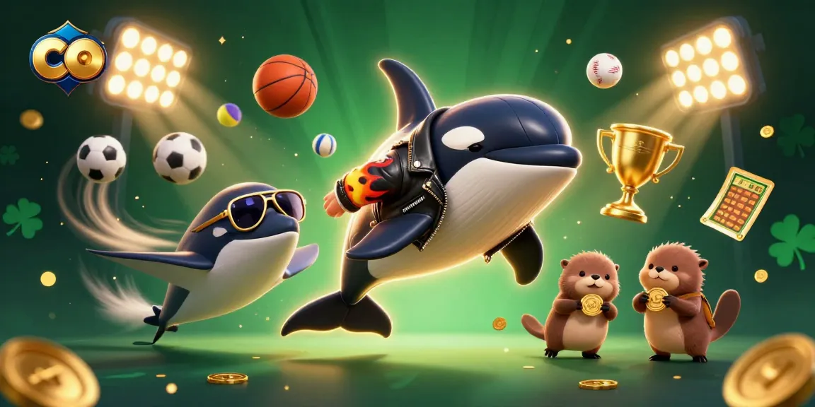 Bettors strategize with co in sports betting, featuring vibrant characters, golden coins, and dynamic elements.