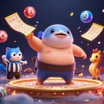 Experience vibrant gameplay at 888VND with a 3D blowfish and colorful gambling elements.