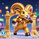 Play big88us with a dynamic 3D casino experience featuring a golden ram and gaming elements.