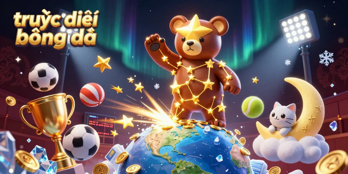 Experience trực tiếp bóng đá with our dynamic illustration showcasing thrilling sports betting elements and lively characters.
