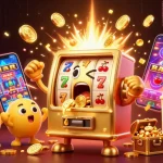 Experience parlay betting excitement with vibrant slot machines and jackpot celebrations.