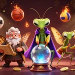 FABET enchants viewers with a lively 3D scene of a fortune teller and dynamic sports elements.